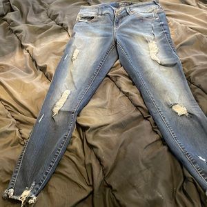 Torrid jeggings size 12R factory distressed 3 button fly super cute!